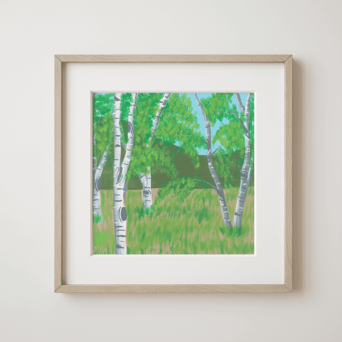 Wood Pigeons in Dublin - Whispering Birches in the Summer Meadow Fine Art Print - nature soundscape art - earth.fm