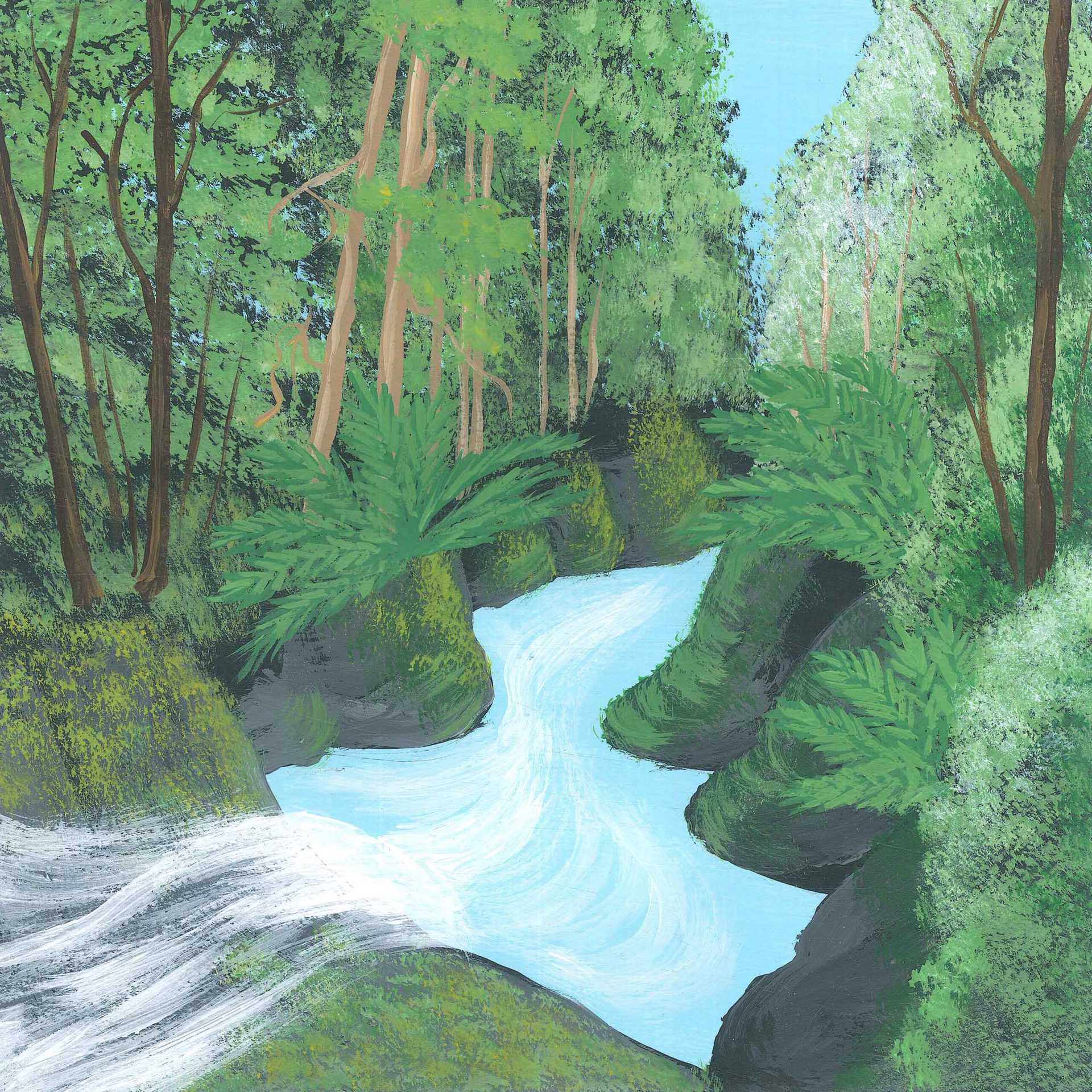Under the Stream - nature landscape painting - earth.fm