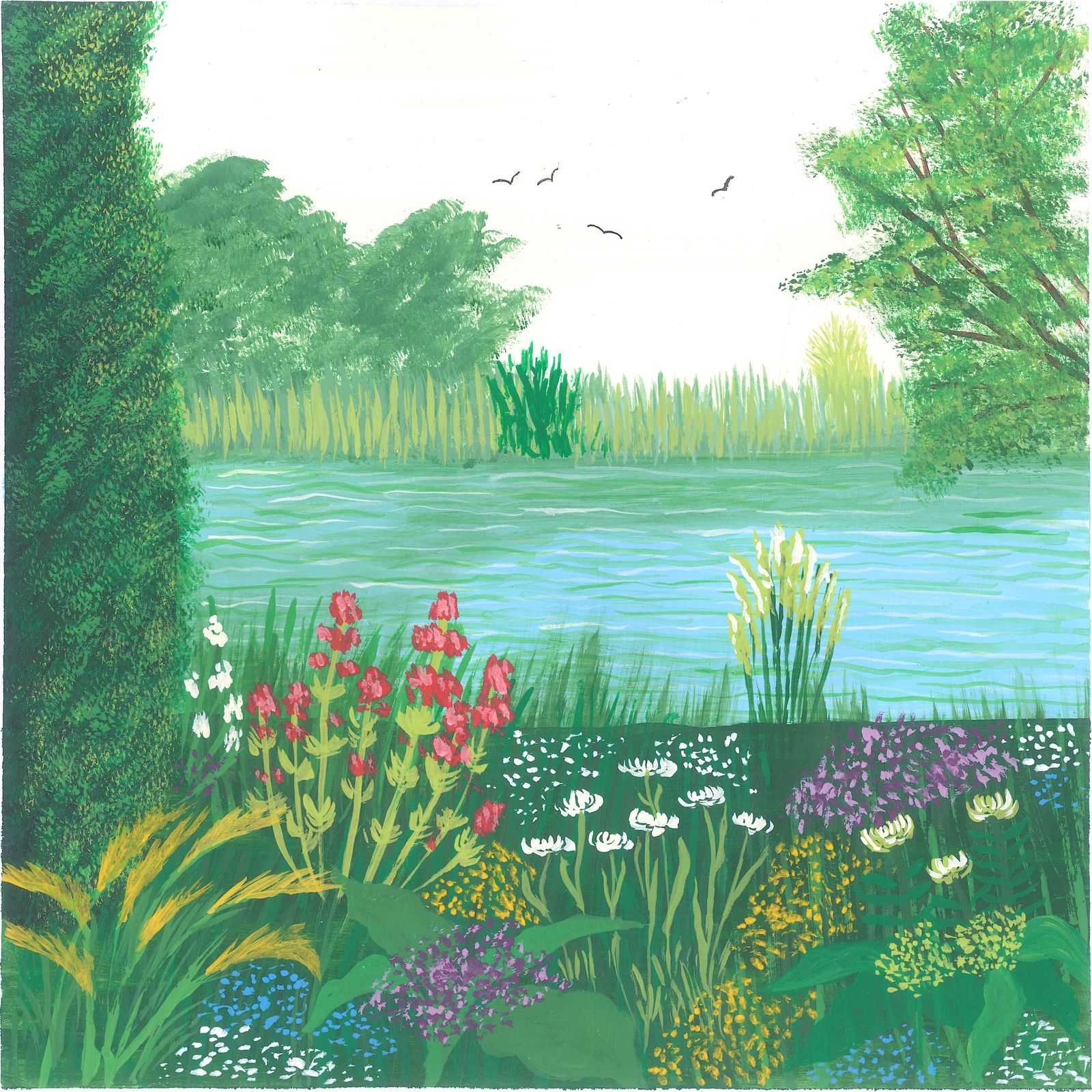 Dawn Chorus in Surrey - nature landscape painting - earth.fm