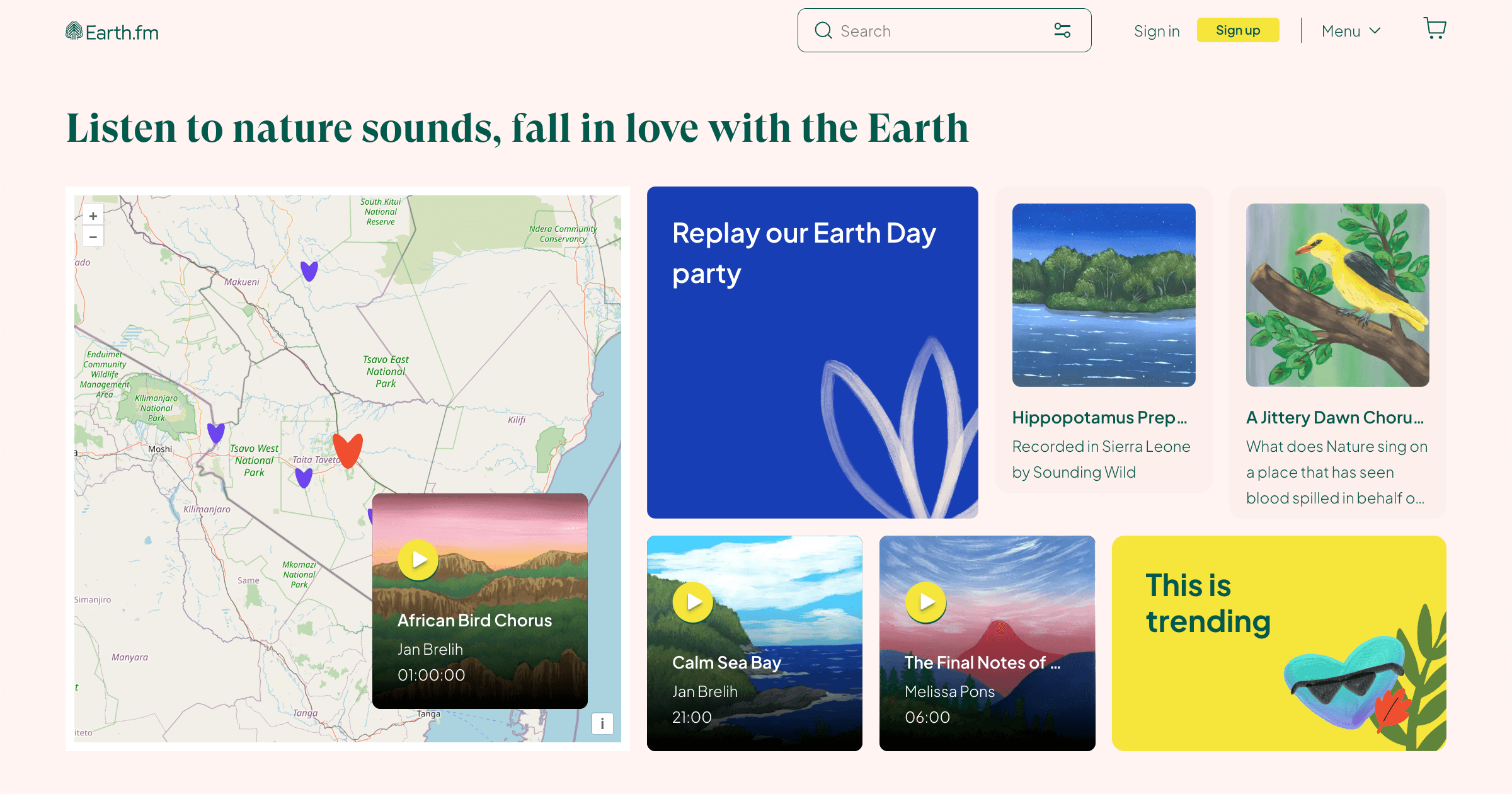 Earth.fm: Listen to nature sounds, fall in love with the Earth