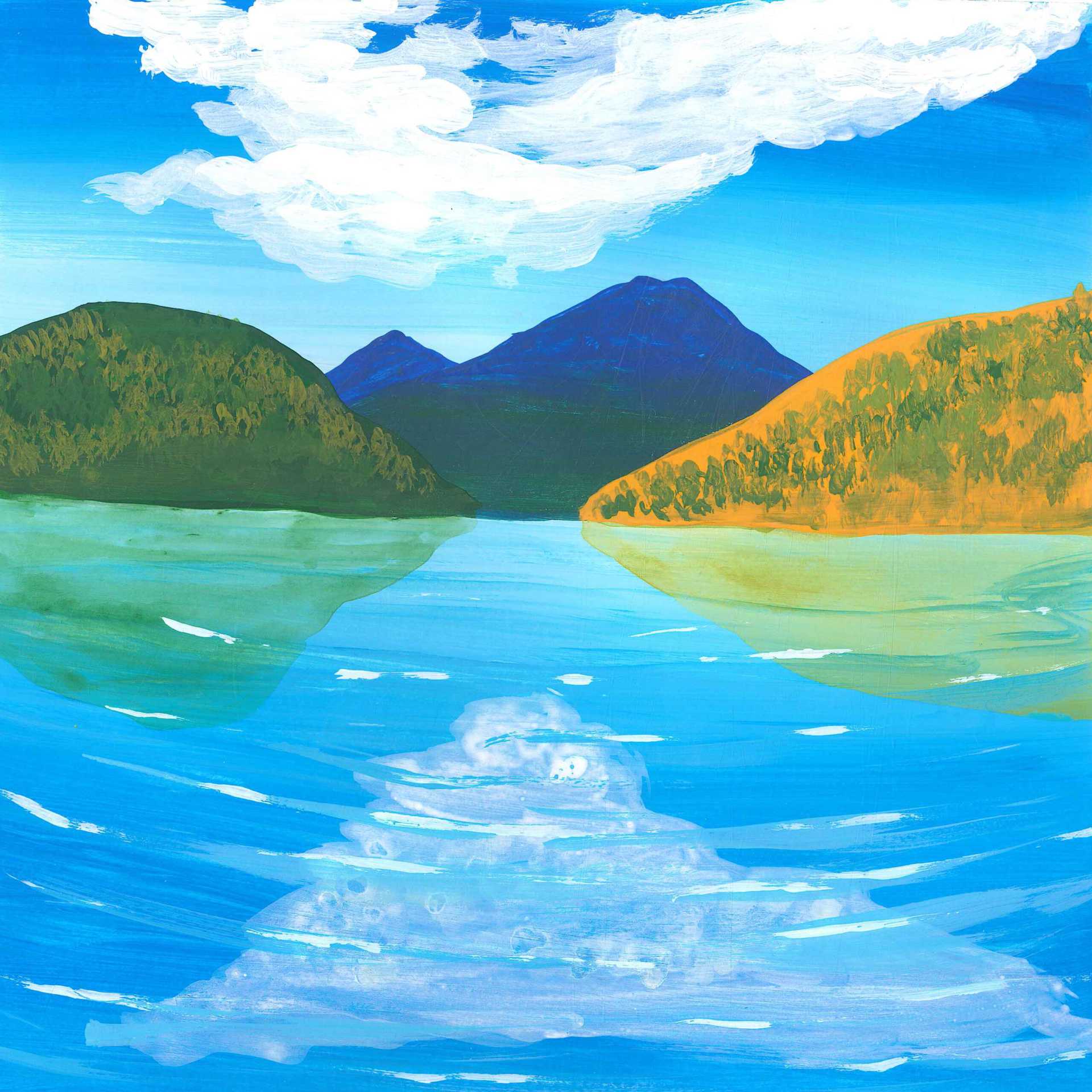 Melodic Lake Rocks - nature landscape painting - earth.fm