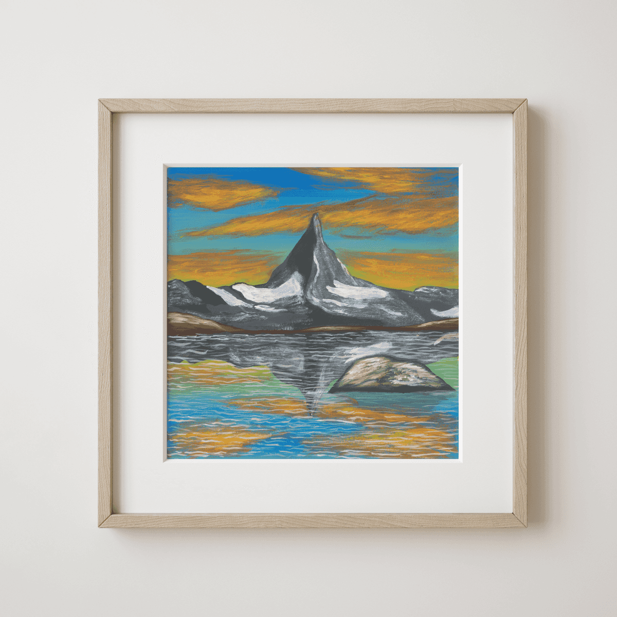 Emperor Penguin Colony - Dawn's Radiance on Snow-Capped Mountain and Reflective Lake Fine Art Print - nature soundscape art - earth.fm