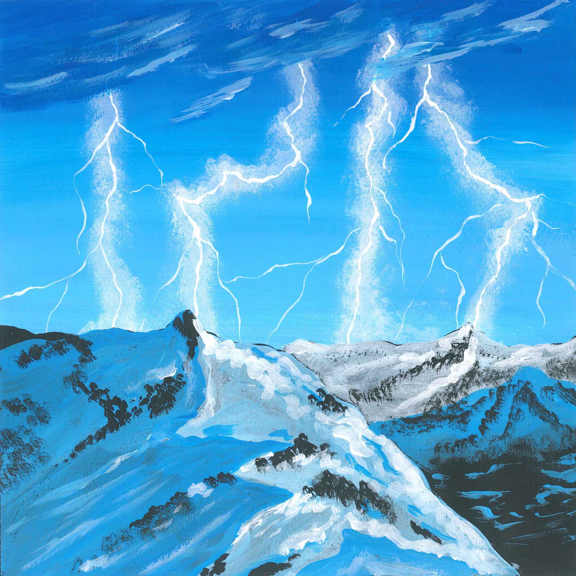 Chacaltaya Thunderstorm - nature landscape painting - earth.fm