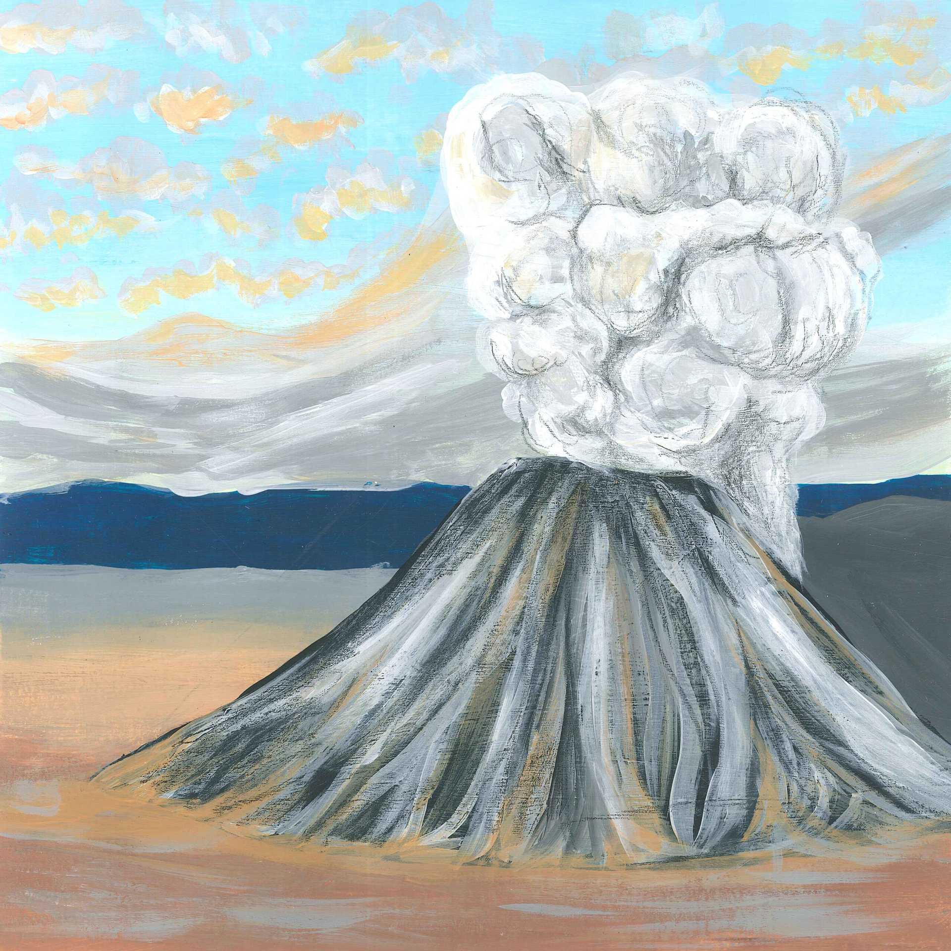 An Active Volcano - nature landscape painting - earth.fm