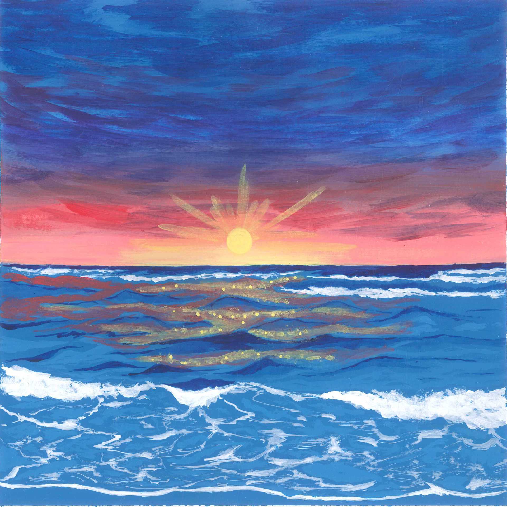 Lapping Waves at Alsundskobben, Archipelago of Stockholm - nature landscape painting - earth.fm