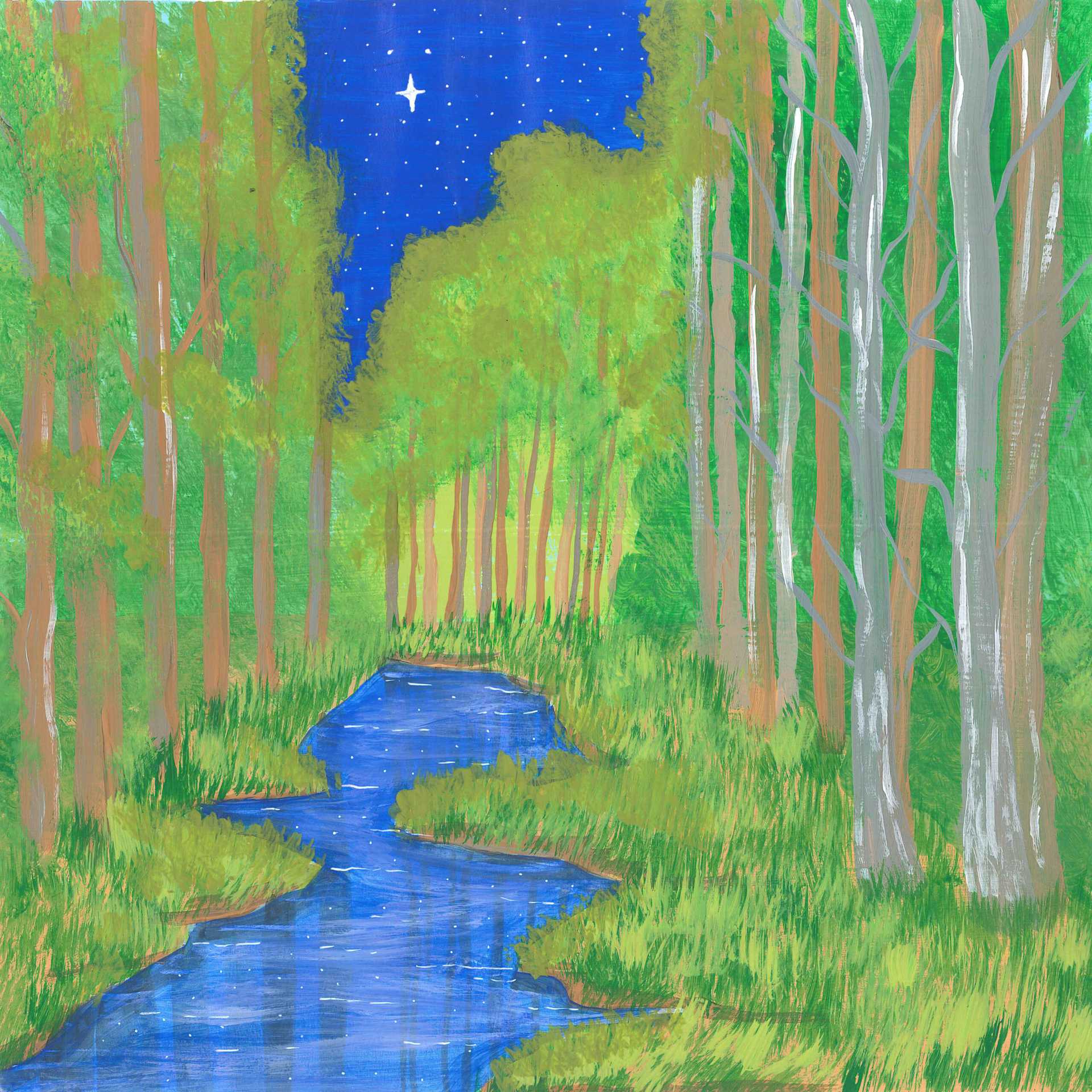 Voices of the Night in the Siberian forest - nature landscape painting - earth.fm