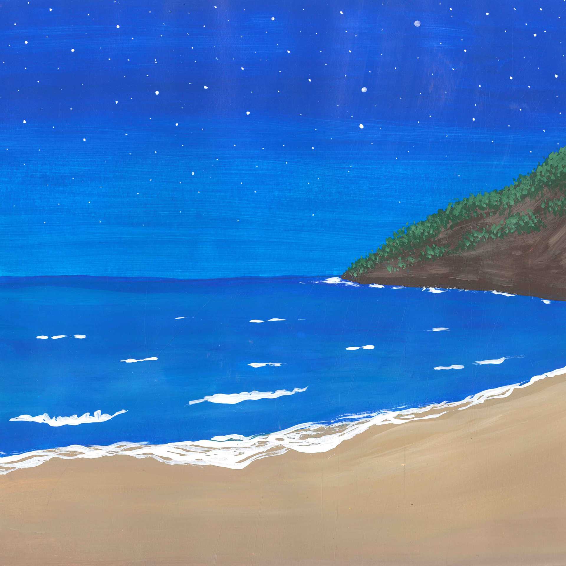 Nightfall Over Gjipe’s Sea - nature landscape painting - earth.fm