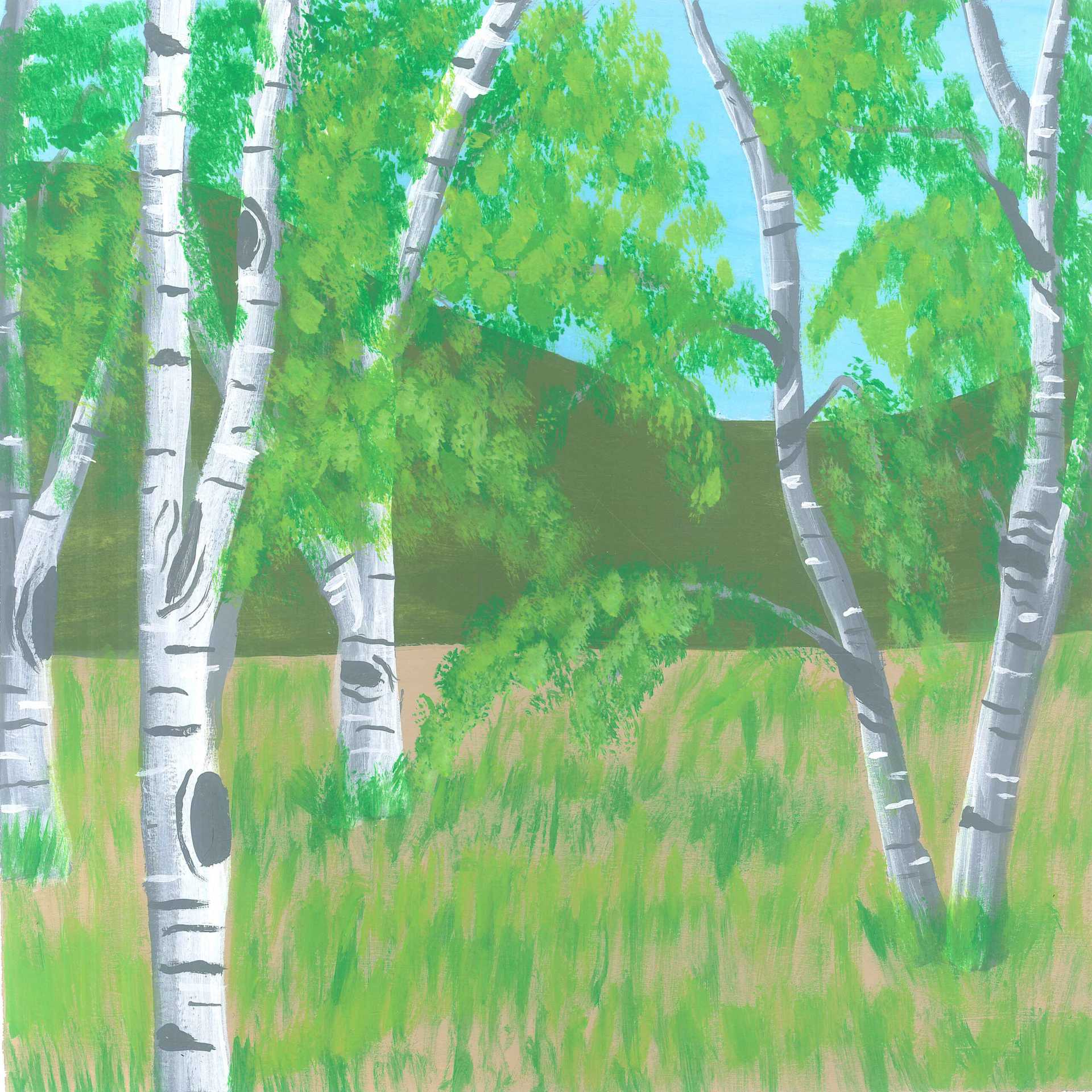 Windy Morning on the Beaver Pond Trail - nature landscape painting - earth.fm