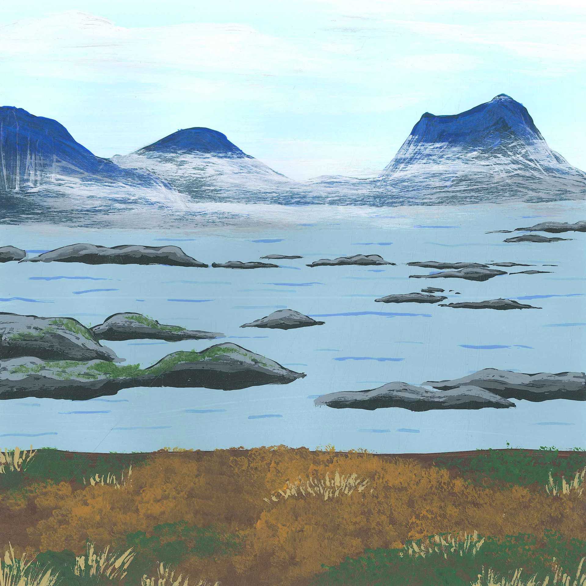 Soothing Waves on Vannøya Island - nature landscape painting - earth.fm