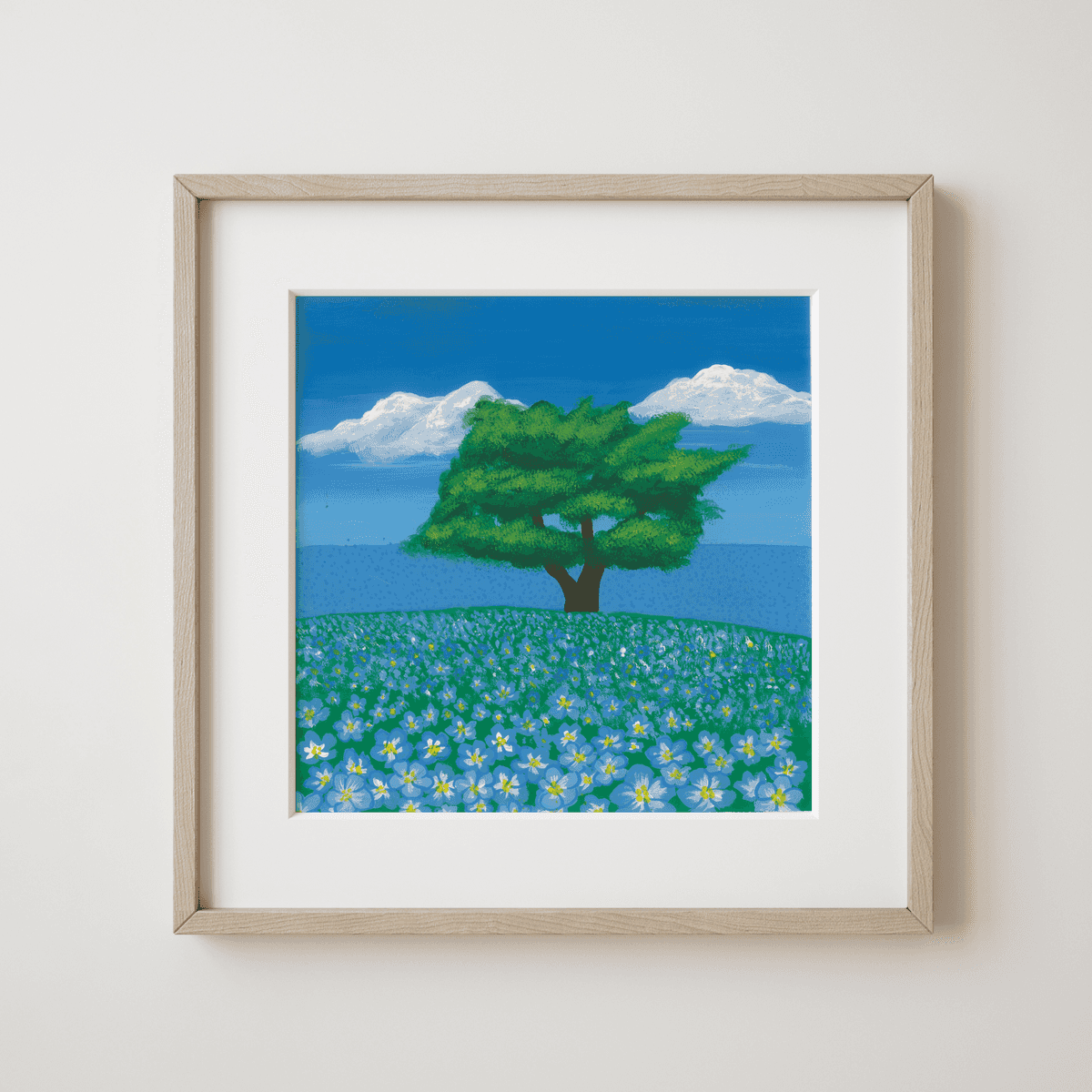 Song of the Meadow - Spring’s Awakening in the Blue Flower Field Fine Art Print - earth.fm