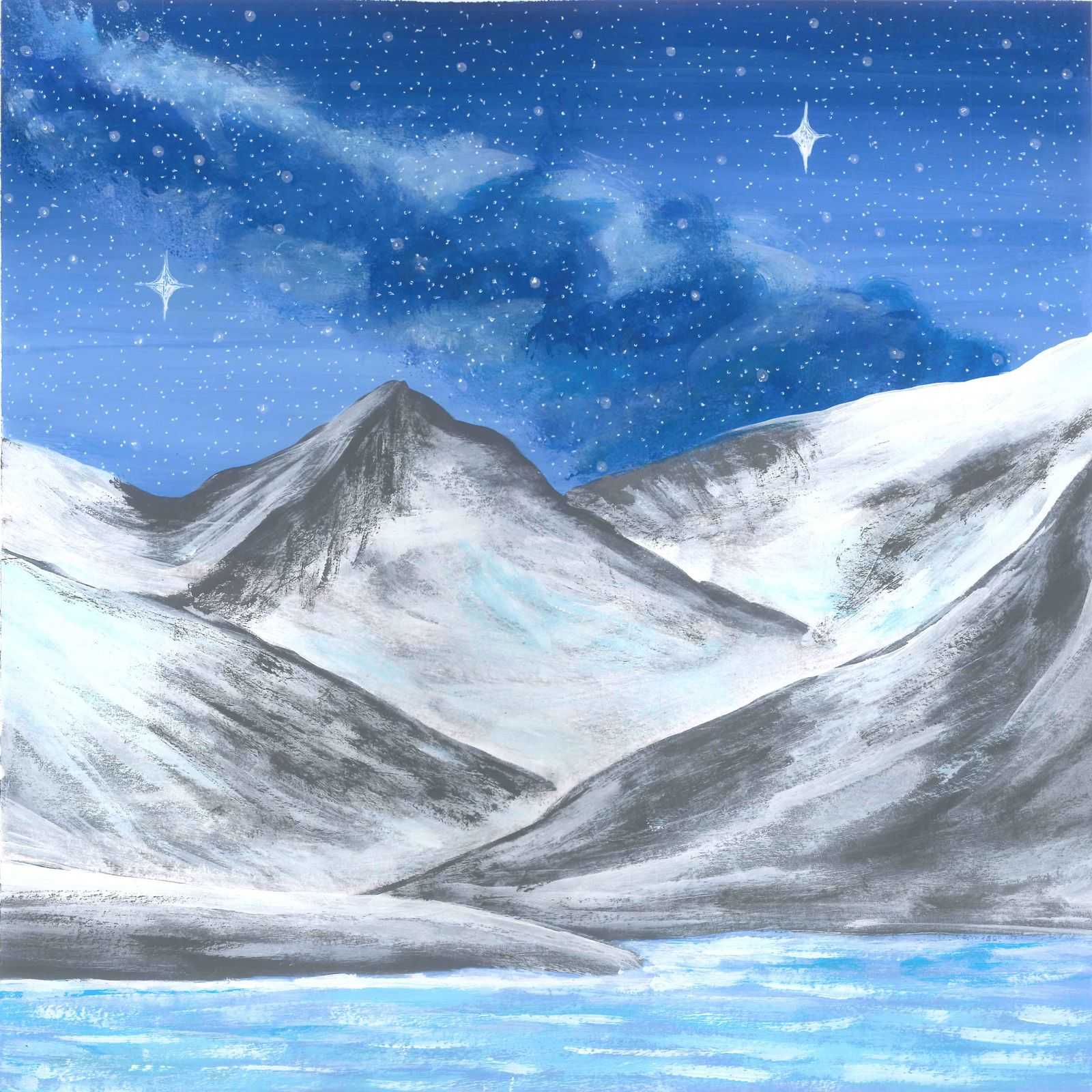 Calm Sea in an Ice Cave - nature landscape painting - earth.fm