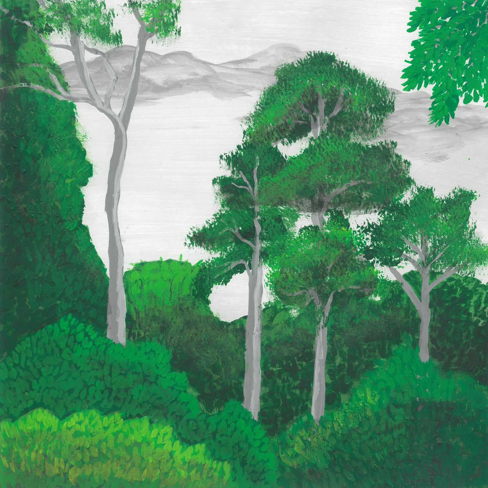 Thailand Rainforest Night - nature landscape painting - earth.fm