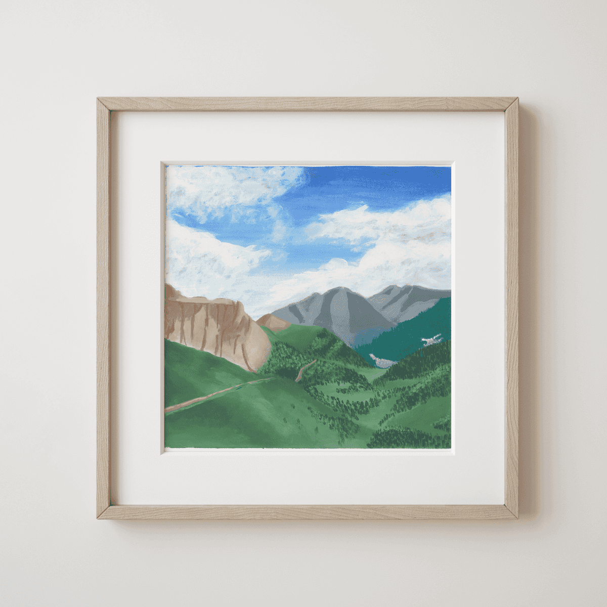 Echoes in the Alps - Bright Day Over Green Valleys and Majestic Mountains Fine Art Print - nature soundscape art - earth.fm