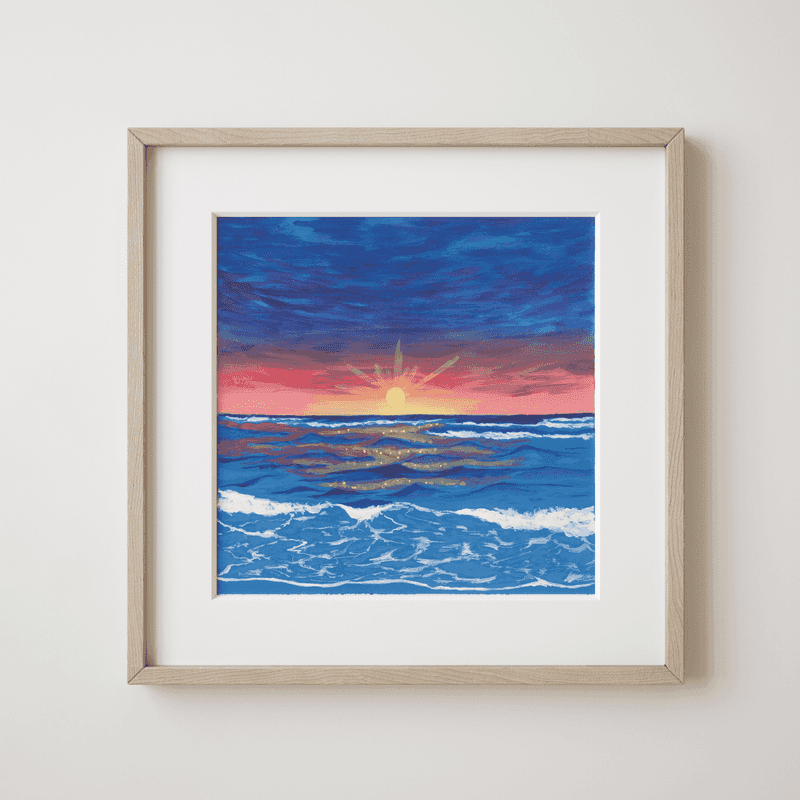 Hooker’s Sea Lions - Sunset Majesty over the Ocean's Horizon Fine Art Print - earth.fm