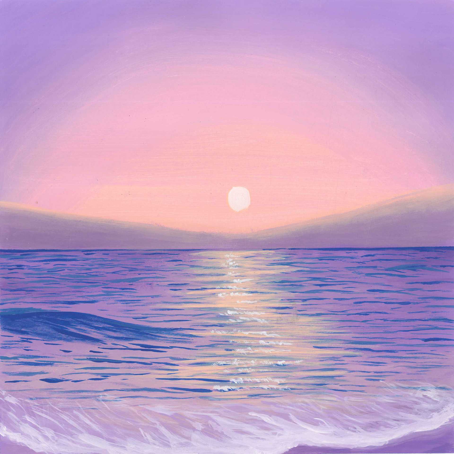 Midnight sun lake - nature landscape painting - earth.fm