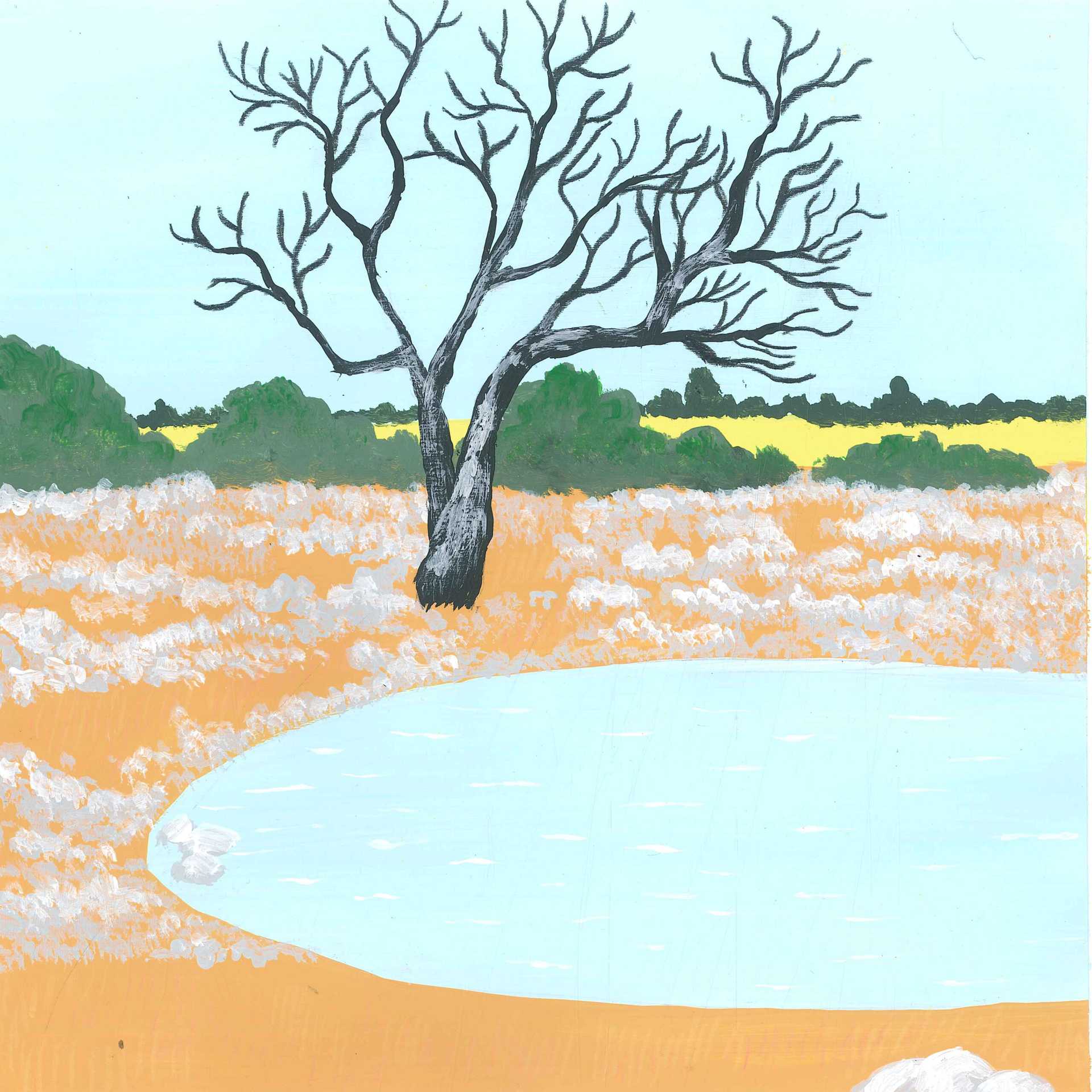 Platypus Waterholes - nature landscape painting - earth.fm