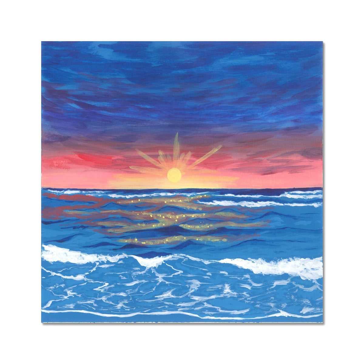Hooker’s Sea Lions - Sunset Majesty over the Ocean's Horizon Fine Art Print - nature soundscape art - earth.fm