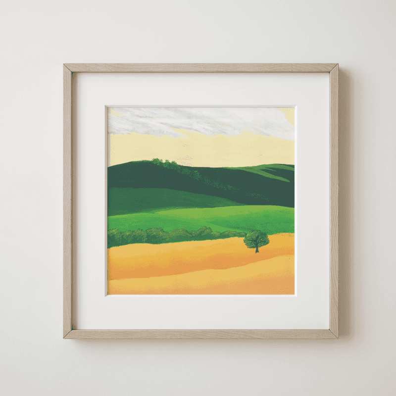 Birds, cicadas and crickets in Wacoyo Indigenous Reserve - Sunny Afternoon Glow on Rolling Hills and Tree Fine Art Print - earth.fm