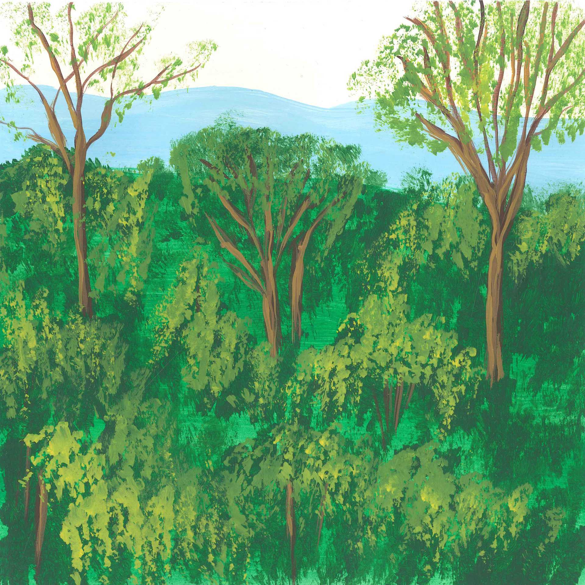 Howler Monkeys Move in the Trees - nature landscape painting - earth.fm