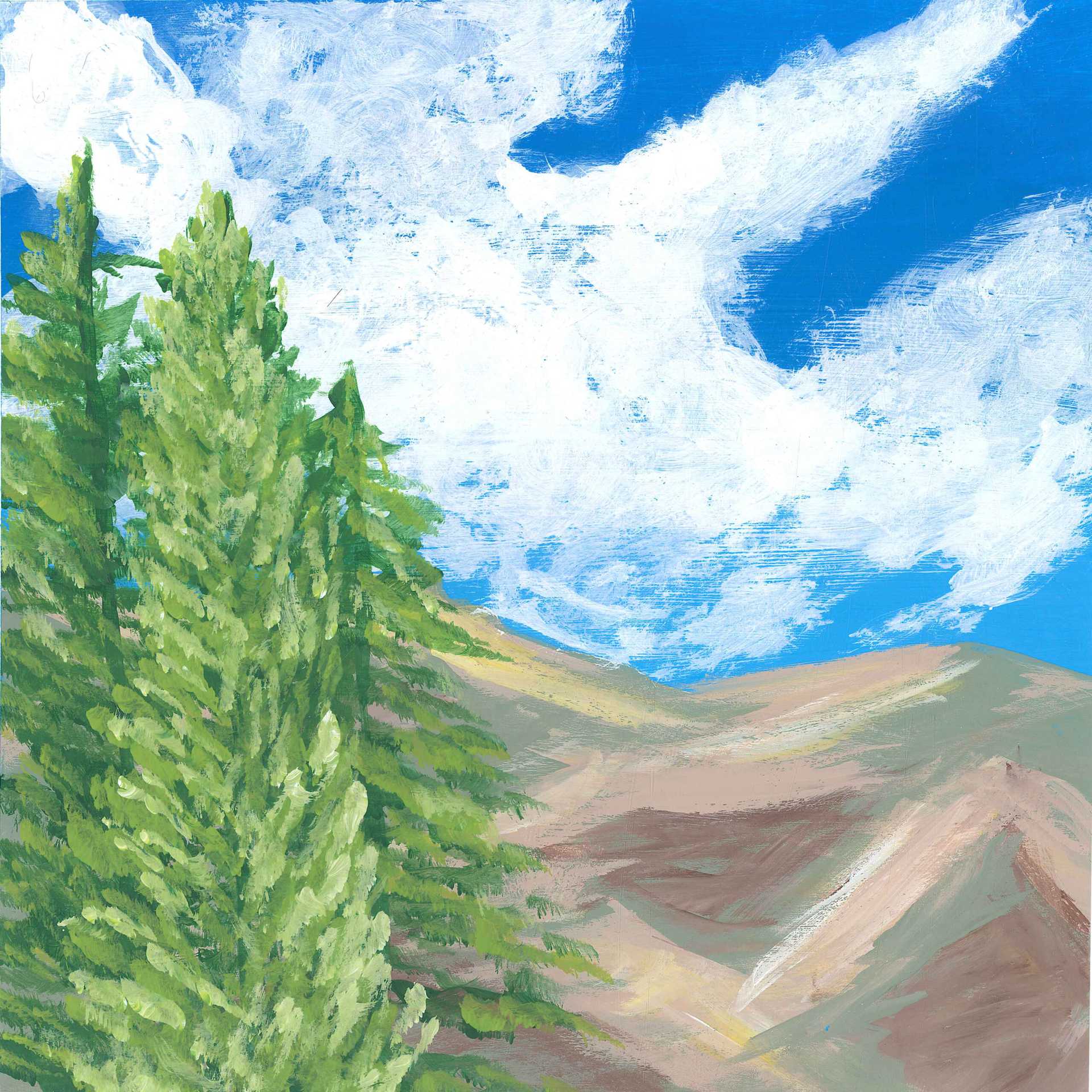 Mountain Meadow After Rain - nature landscape painting - earth.fm