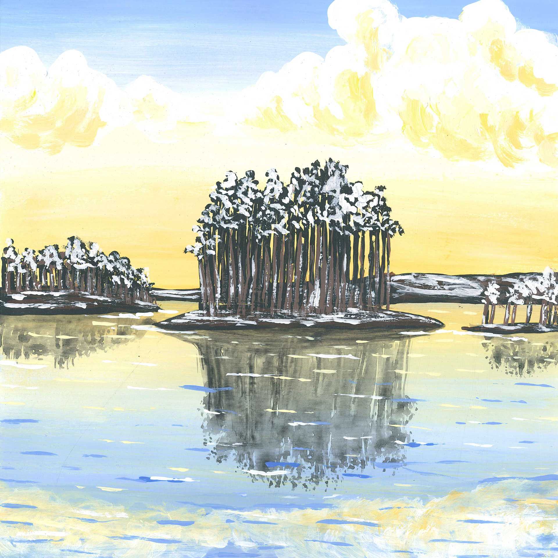 Dawn At Öjesjön Lake - nature landscape painting - earth.fm