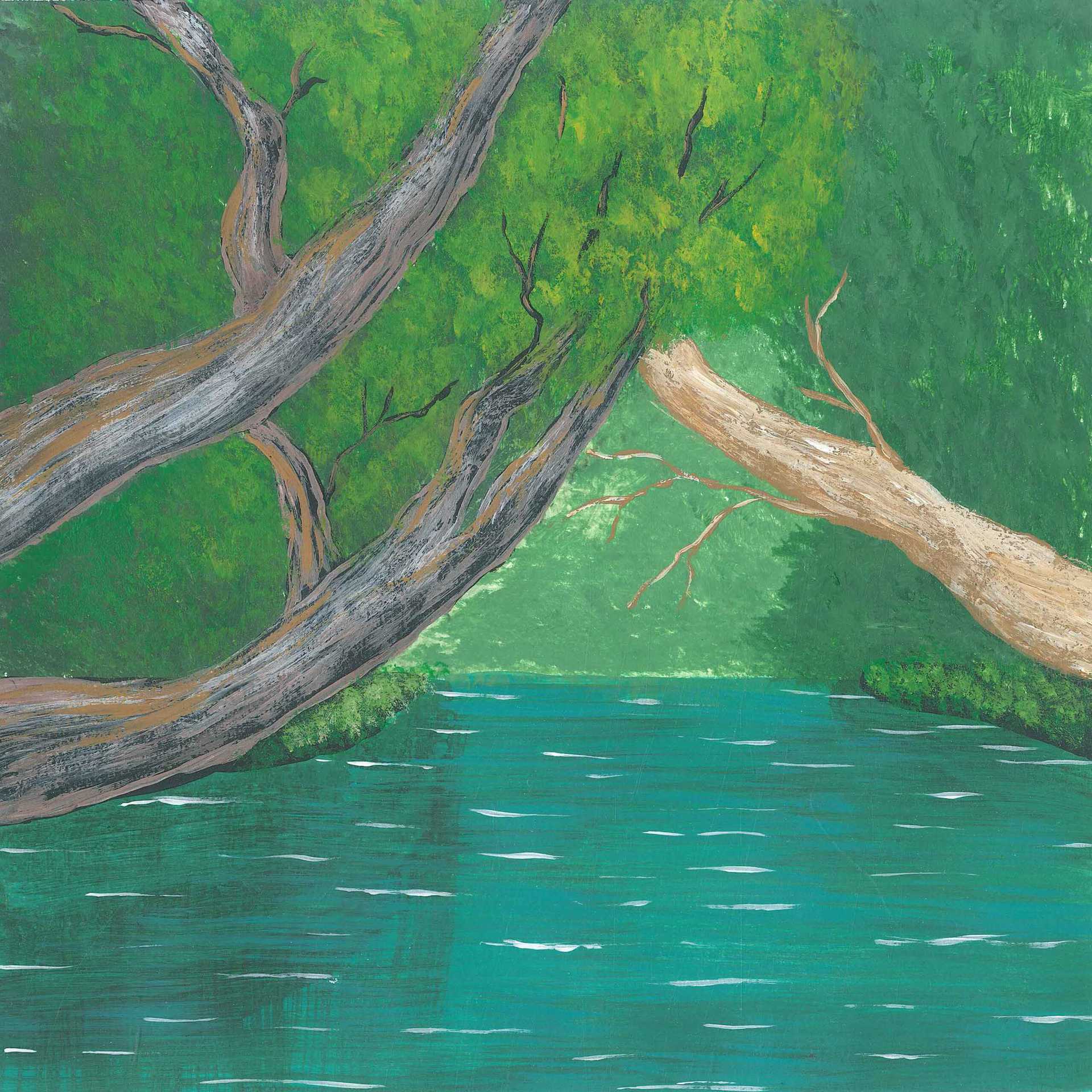 Taman Negara Rainforest Stream - nature landscape painting - earth.fm