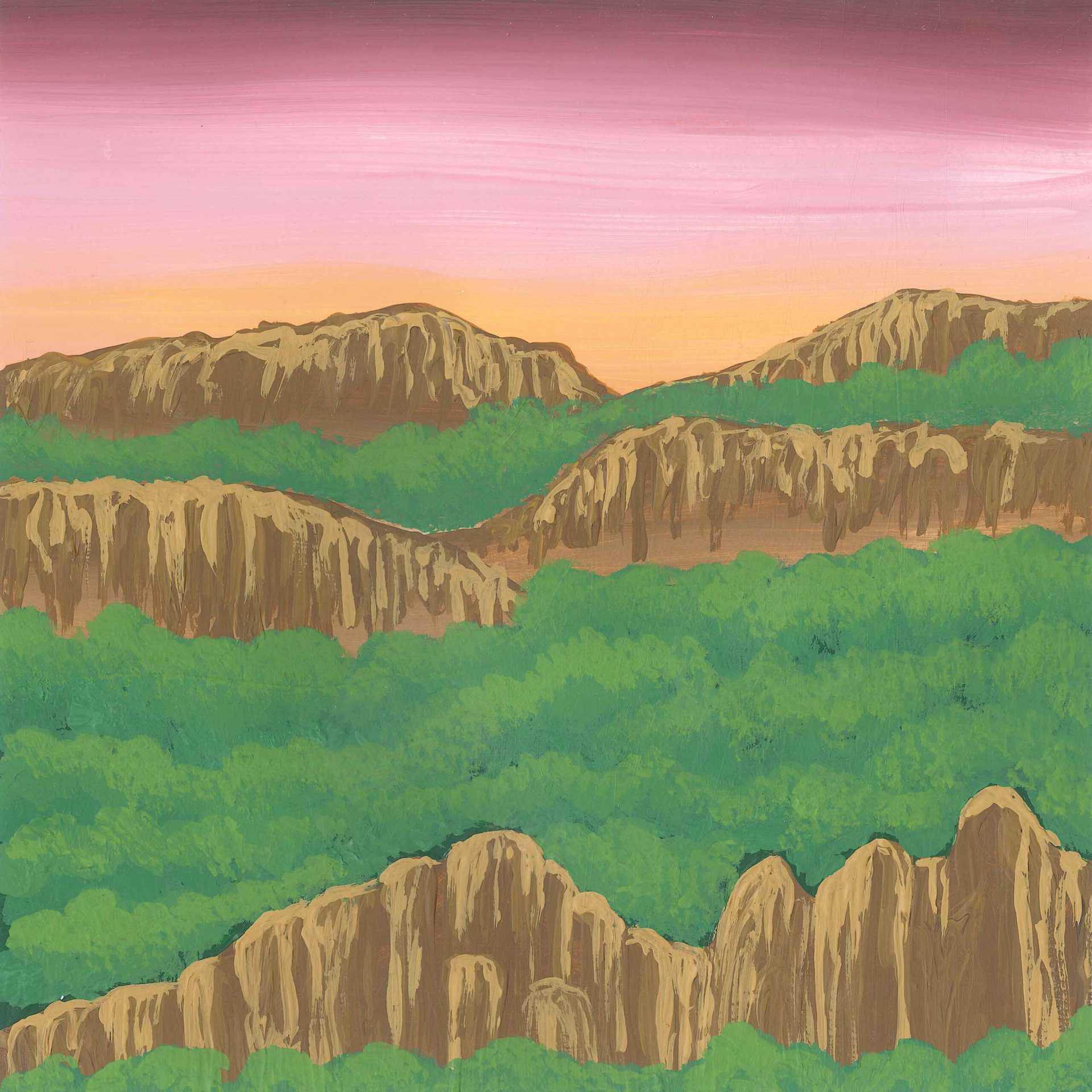 Savanna Mountain Dawn - nature landscape painting - earth.fm