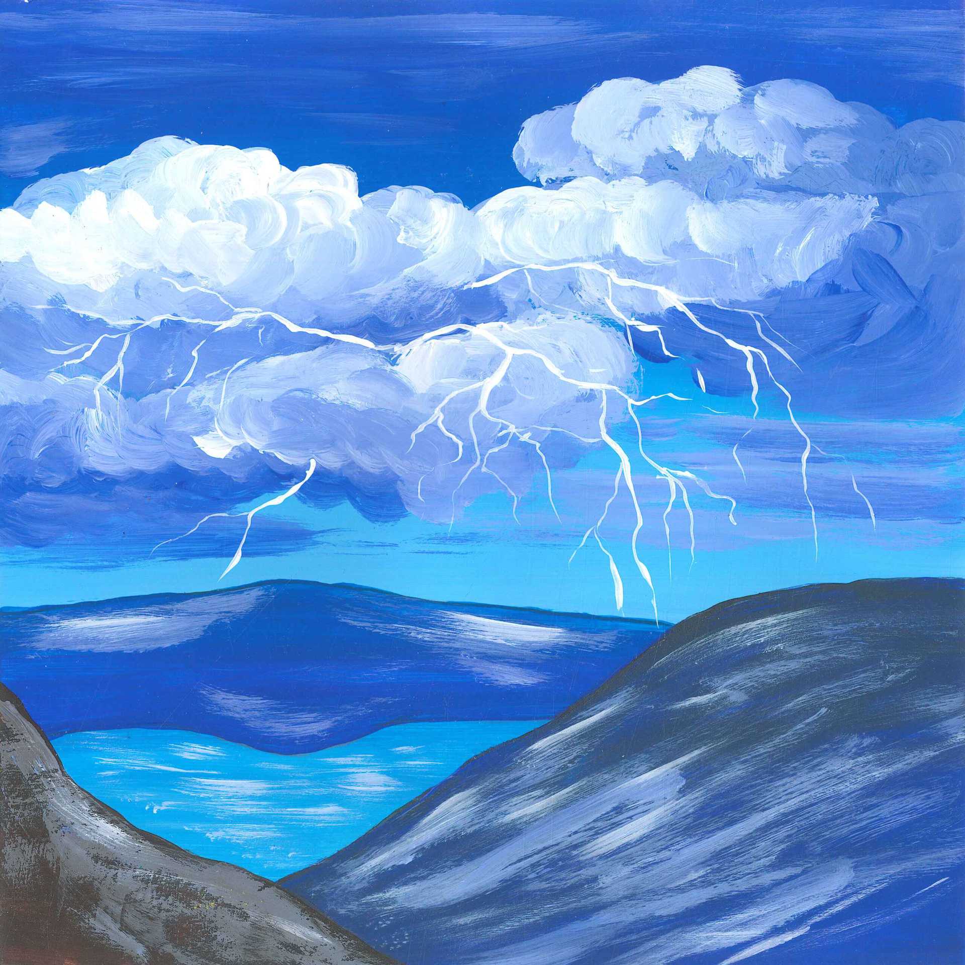 Mountain Thunderstorm - nature landscape painting - earth.fm