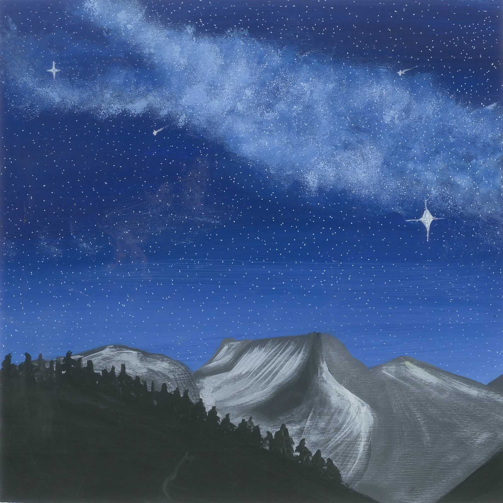 A Night with Grey Wolves - nature landscape painting - earth.fm
