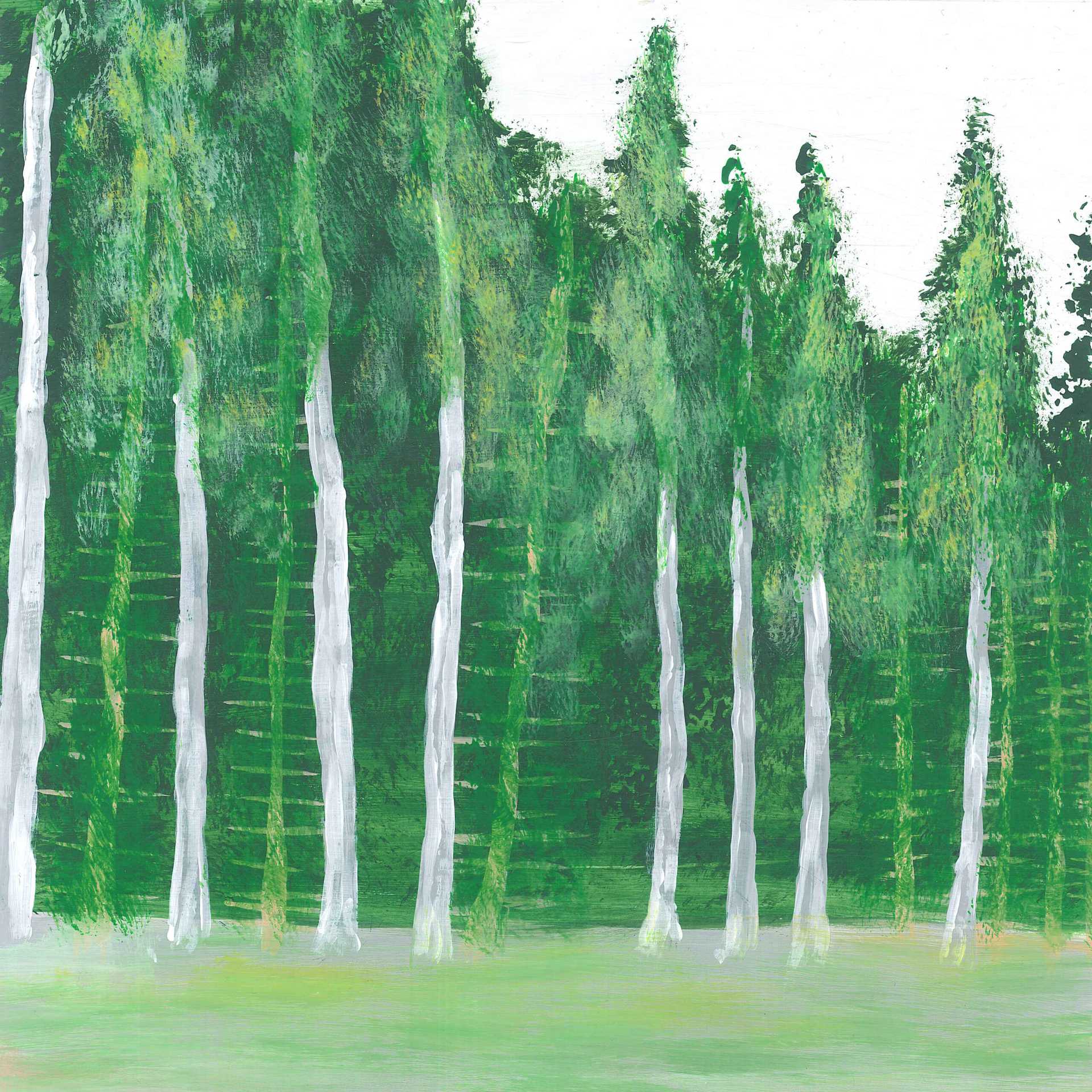 Storm in Conifer Forest - nature landscape painting - earth.fm