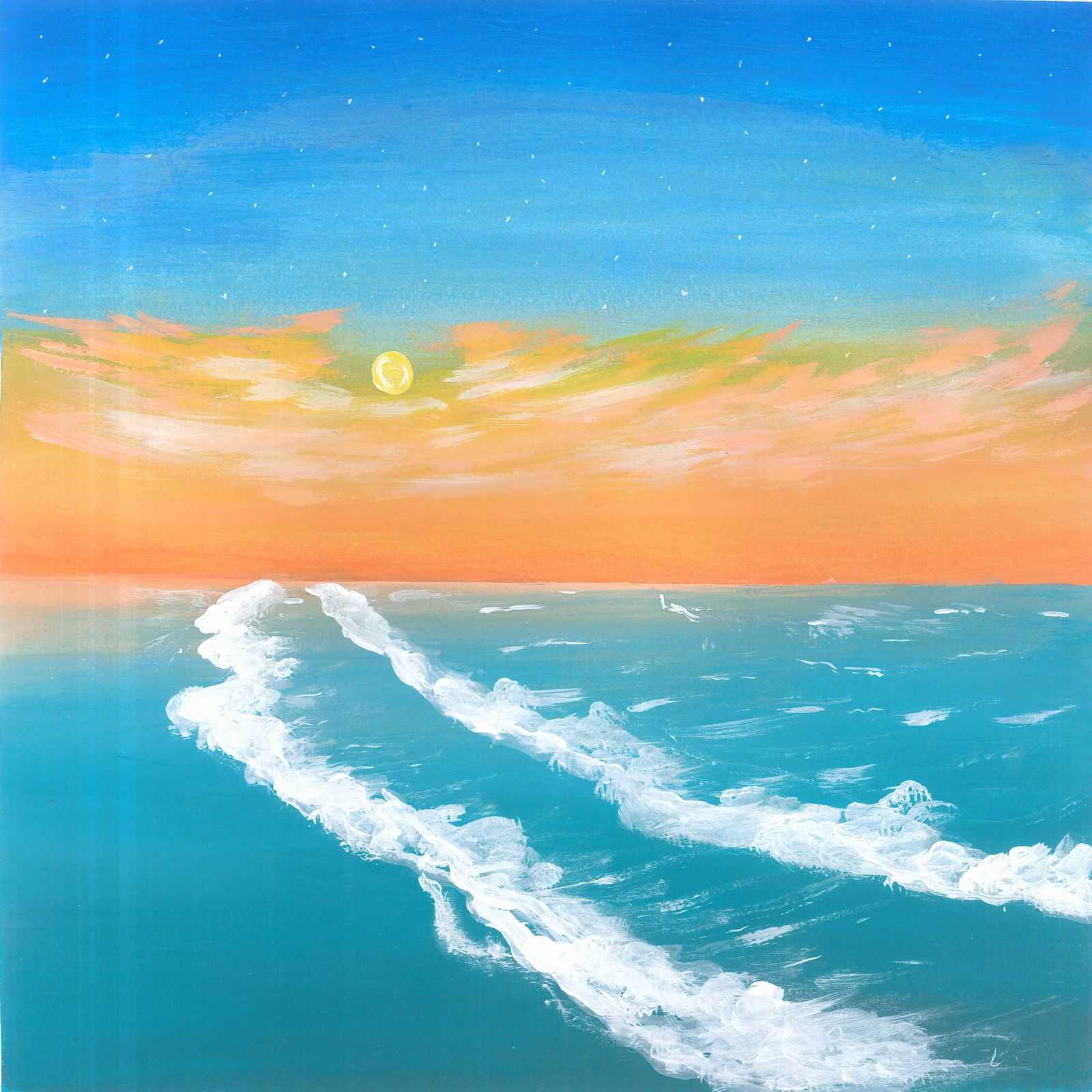 Waves in the Gulf of Thailand - nature landscape painting - earth.fm