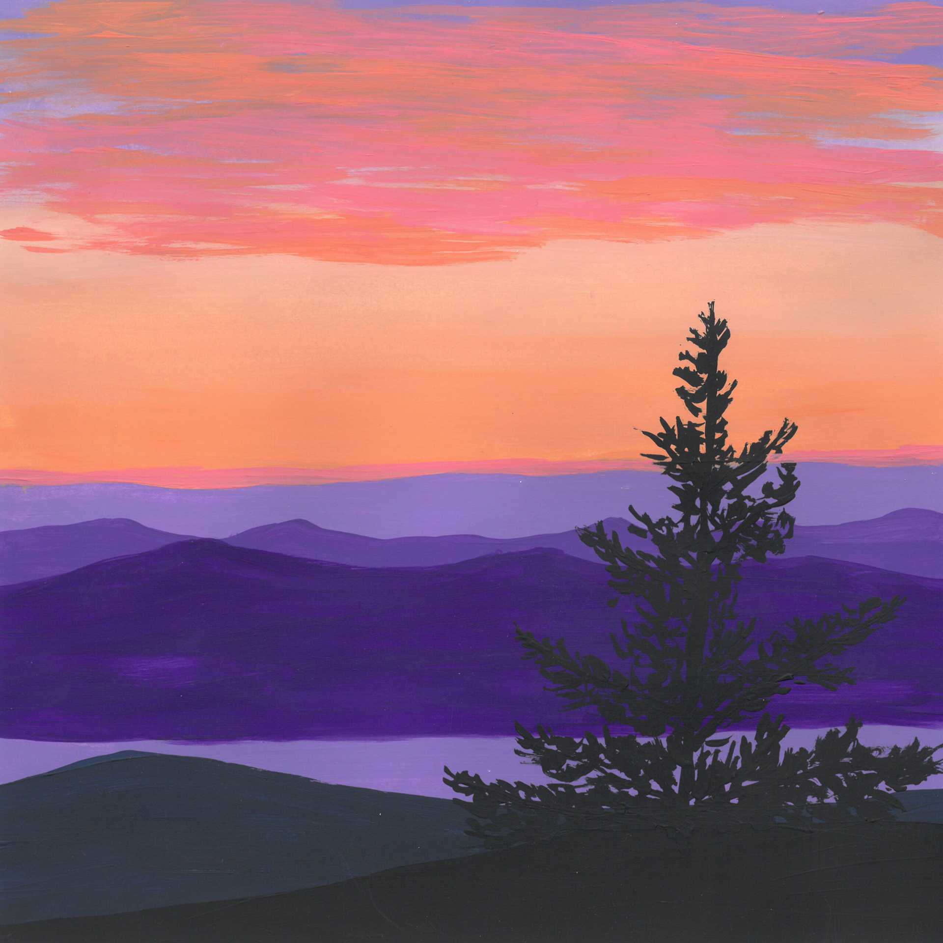 Dusk in the Rainforest - nature landscape painting - earth.fm