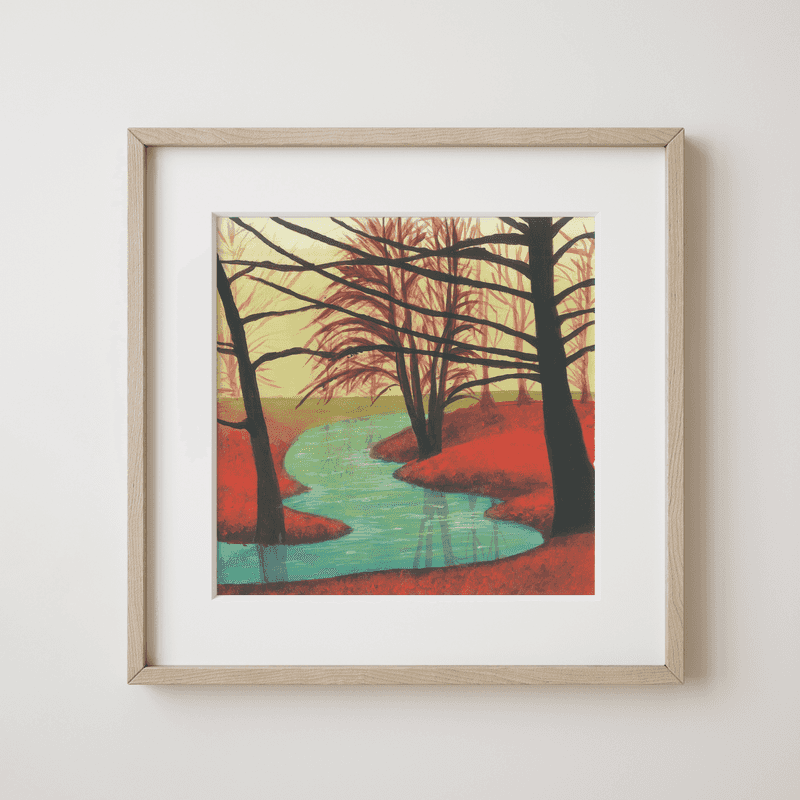 Yuba Pass Soundscape - Autumn Serenity by the Gentle Stream and Bare Trees Fine Art Print - earth.fm