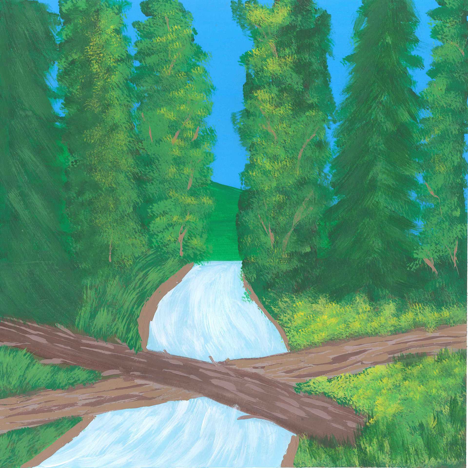 Soft Flowing Creek - nature landscape painting - earth.fm