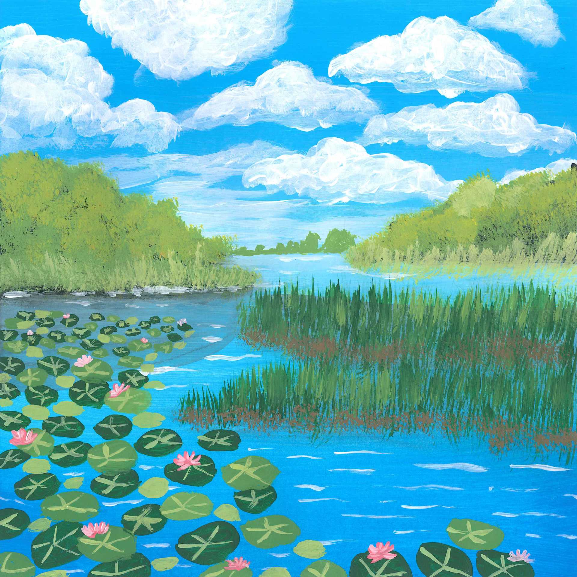 Moor Frog Chorus - nature landscape painting - earth.fm