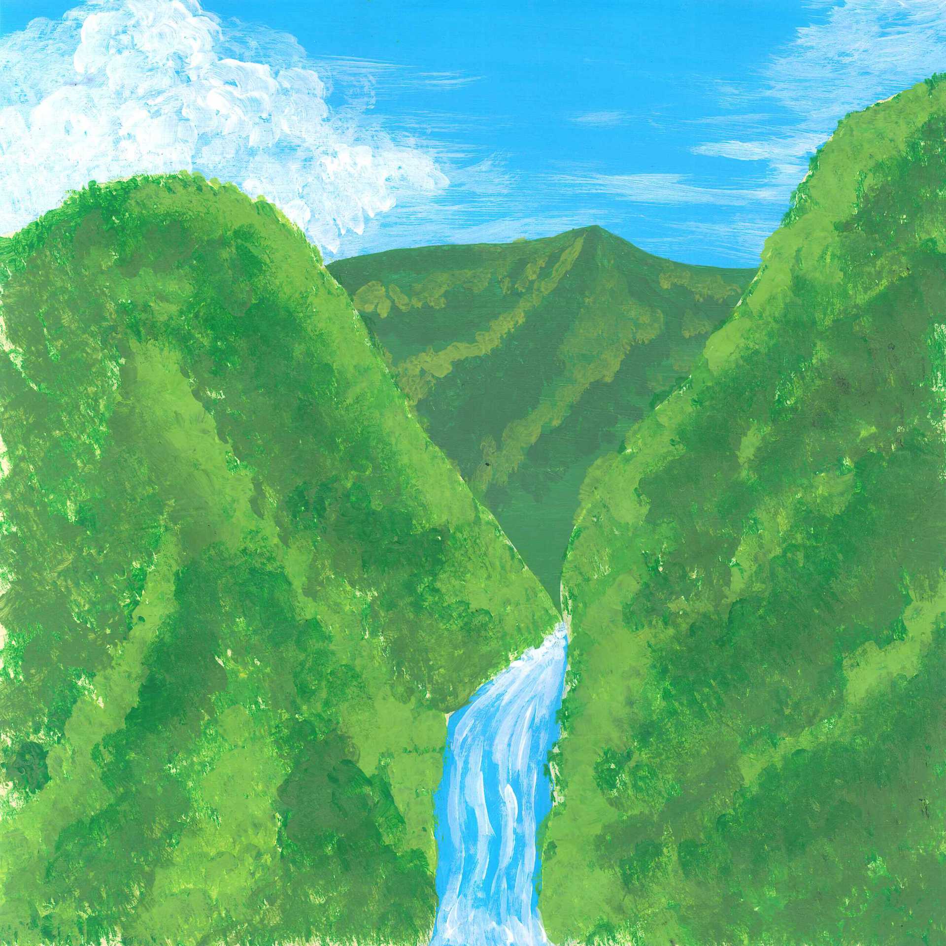 Water Flow in the Gariwang Mountain Moss Valley - nature landscape painting - earth.fm