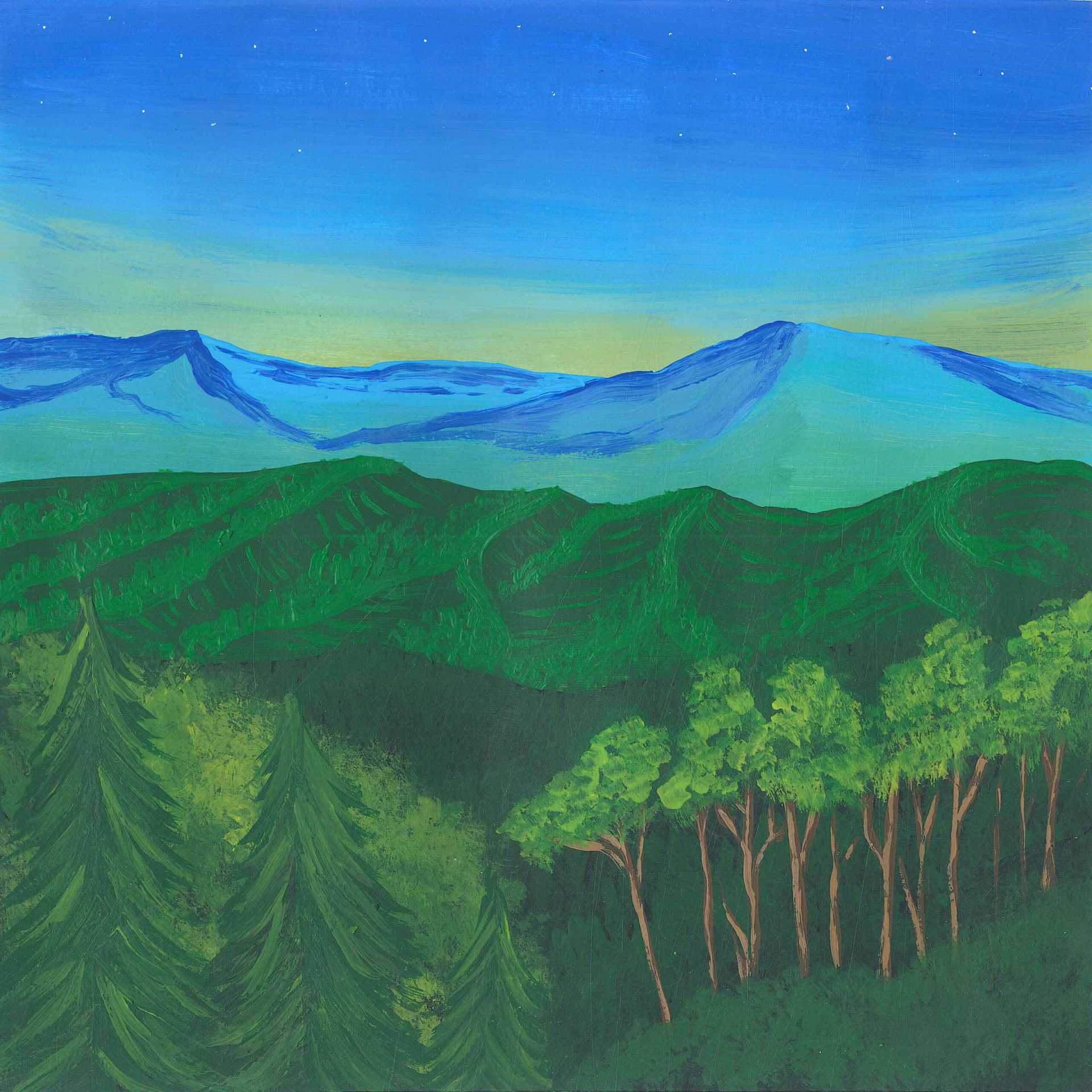 Evening in the mountains of Thailand - nature landscape painting - earth.fm
