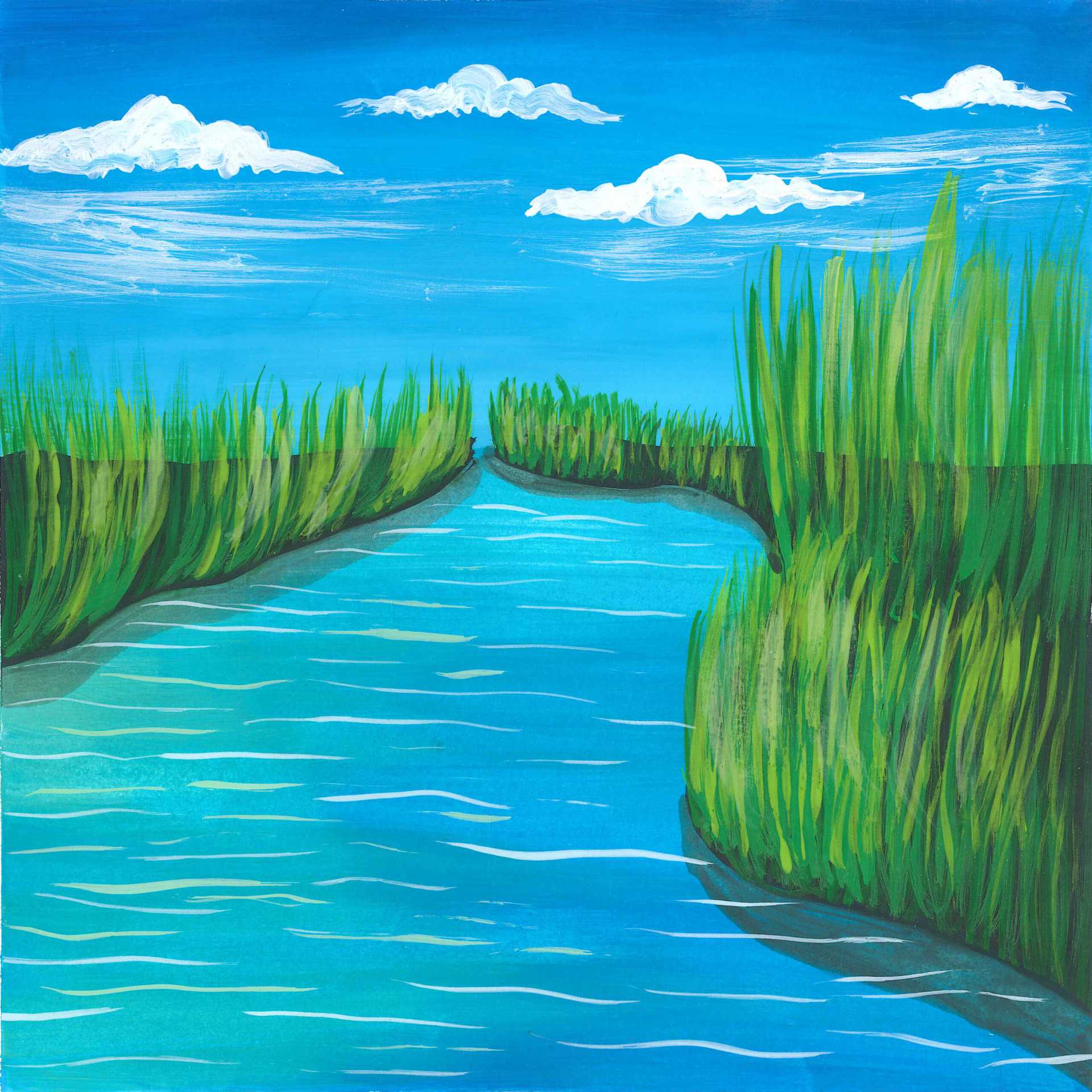 Photosynthesis in Pond - nature landscape painting - earth.fm