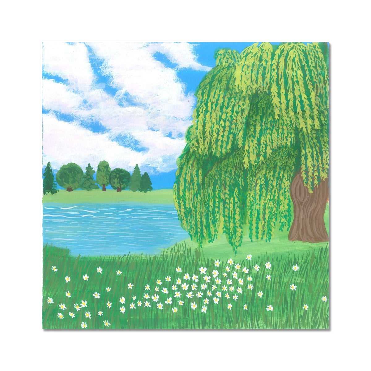 Łężczok Wetlands Soundscape - Spring Whisper by the Weeping Willow Fine Art Print - nature soundscape art - earth.fm