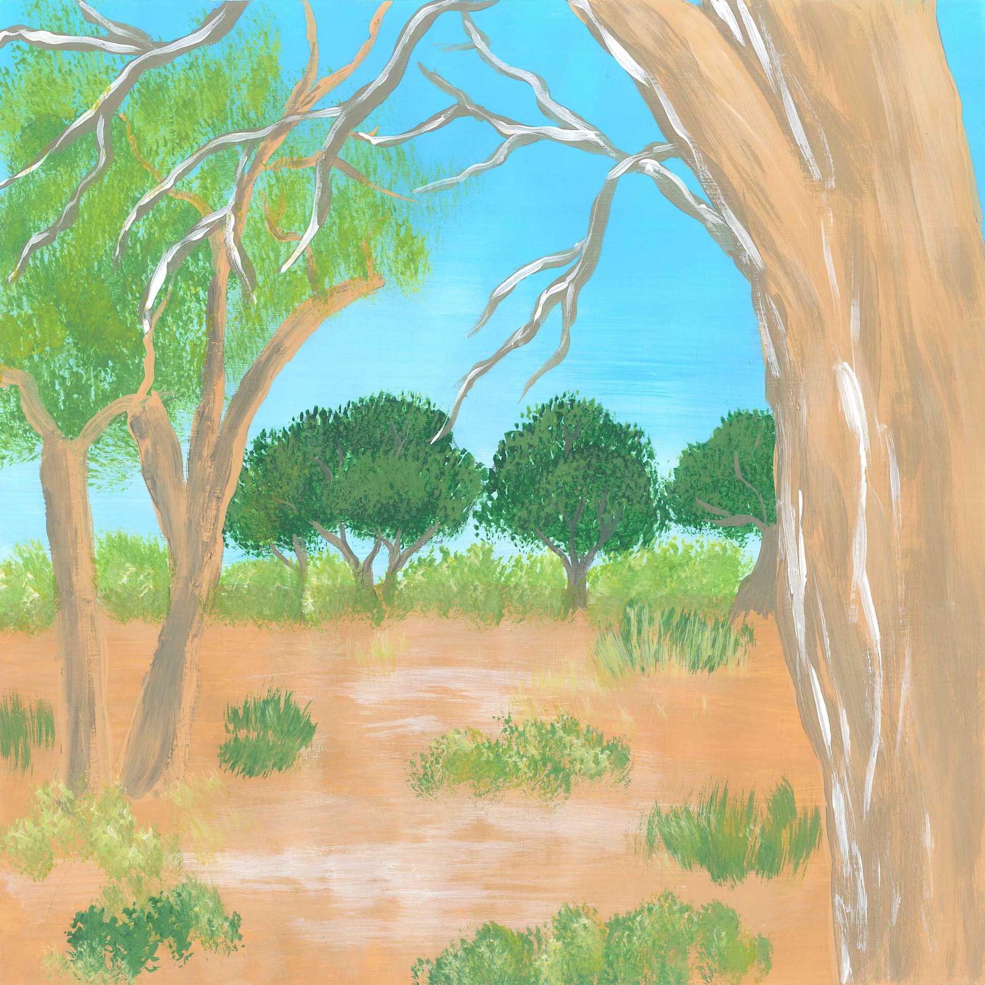 Morning at Mt Billy Creek, Ikara/Flinders Ranges - nature landscape painting - earth.fm