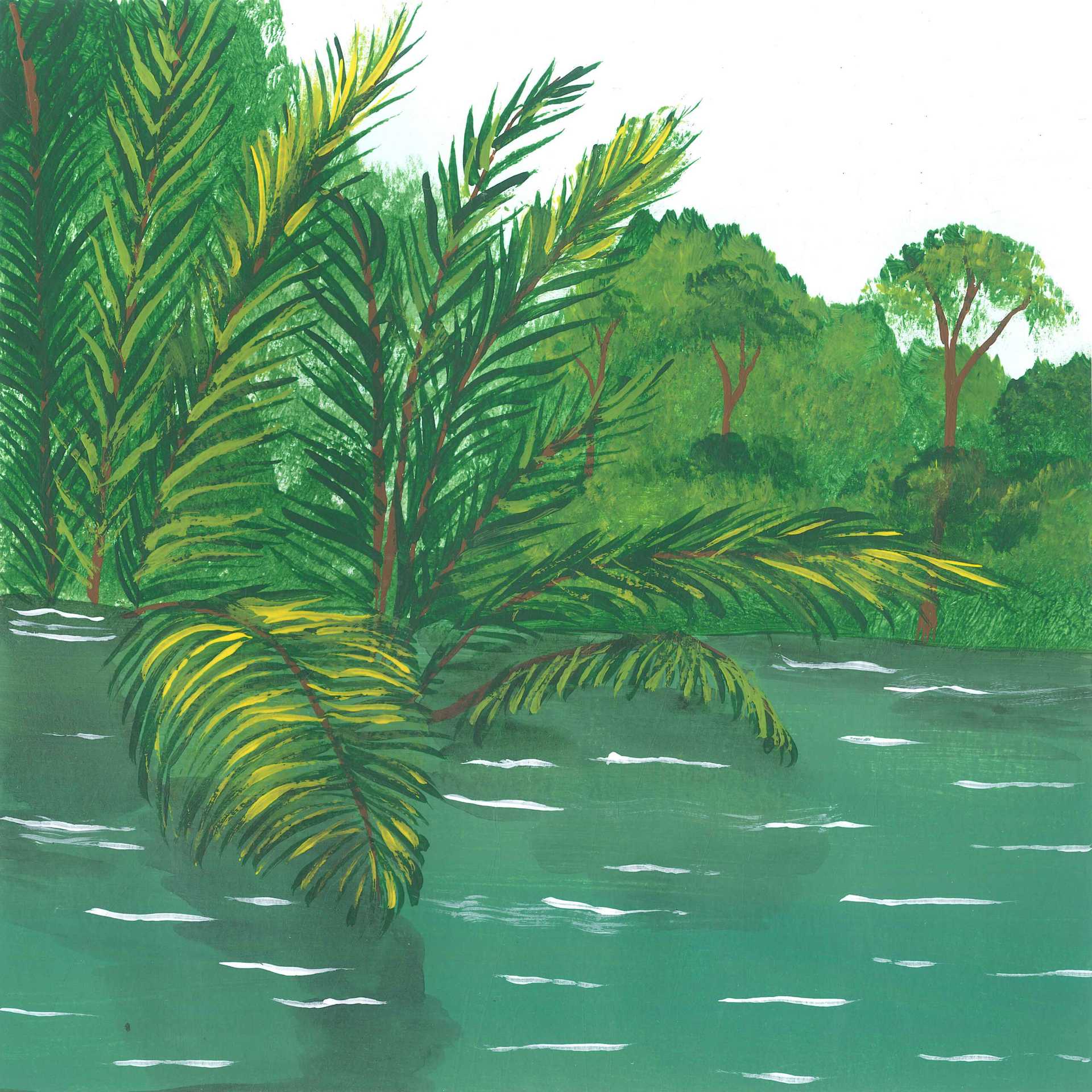 Jungle Lake Deep in the Amazon Rainforest - nature landscape painting - earth.fm