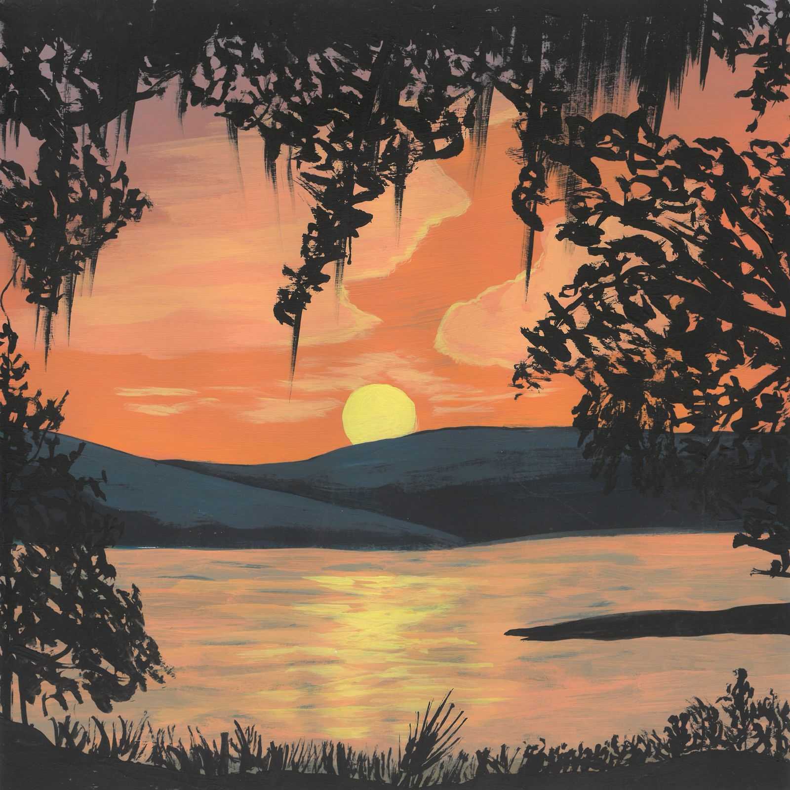 Tropical Swamp - nature landscape painting - earth.fm