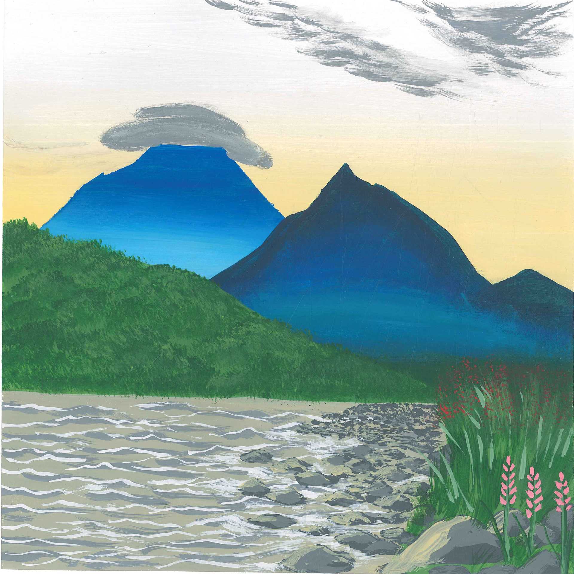 Gannets of Muriwai - nature landscape painting - earth.fm