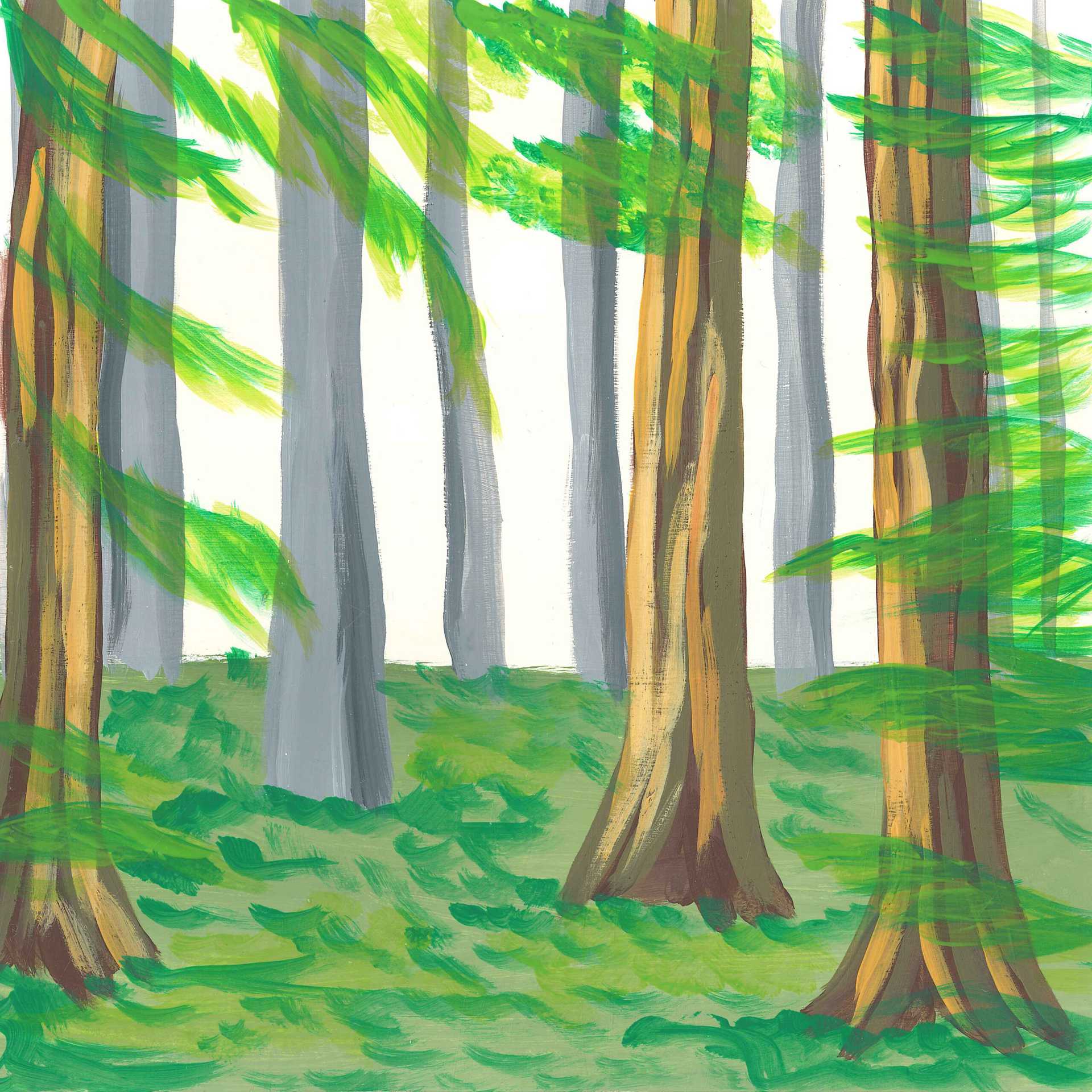 Forest Rain Drops - nature landscape painting - earth.fm