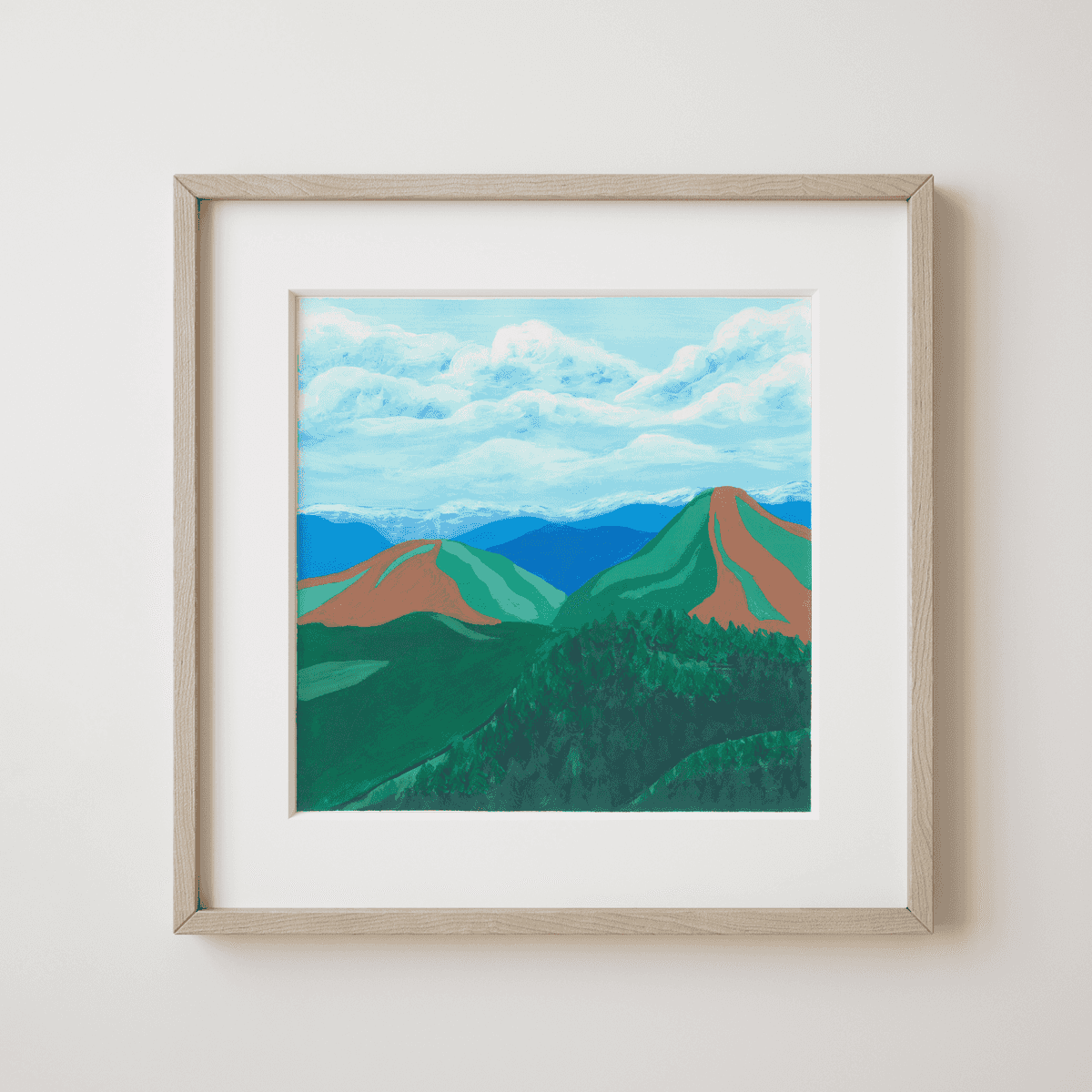 Dawn Chorus in Monfragüe - Afternoon Glow over Green Hills and Red Peaks Fine Art Print - nature soundscape art - earth.fm